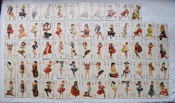 Francia kártya Pin up , poker , römi , hiányos , 63 db. játk kártya