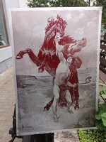 Nagy Sándor és lova rézkarc