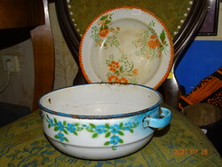 ZOMÁNCOS ZOMÁNCOZOTT TÁL TÁLKA TÁNYÉR 2 DB.!! CSEPEL (WEISS MANFRÉD) !!!
