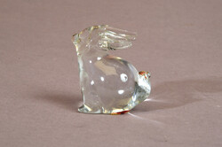 Muránói sommerso üveg nyúl figura