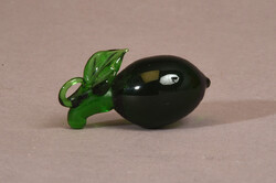 Muránói anyagában szinezett zöld üveg citrom figura