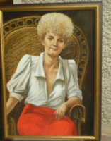 KALCSÓ JÓZSEF  .SZUPER ÁRóóóN. FEST: .70 X 50 cm + KERET  mintha az Emanuelle filmek ihlették volna.