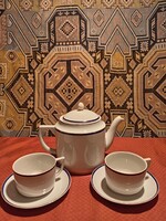 ZSOLNAY PORCELÁN KANNA 2 DB CSÉSZÉVEL ÉS ALJAL (G24)