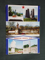 Képeslap,Szlovákia,Ostrý Grúň,Élesmart,Prochot,Kelő,Kľak,Horné Hámre,Felsőhámor,Llija,emlékmű,1970-