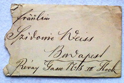 Weisz Lajos - a Tisza biztosító társaság könyvezetőjének névjegykártyája borítékban üzenettel 1881