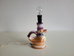 Régi retro kacsa alakú lüsztermázas kerámia lámpa mid century