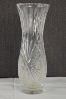 Metszett, ólomkristály üveg váza A050