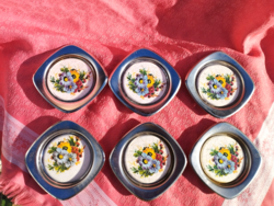 Kerámia betétes fém poháralàtét, 6 db.