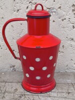 2 literes Jászkiséri zománcos pöttyös, pettyes Ceglédi kanna, nosztalgia darab