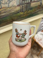 Gyönyörű Zsolnay ritka figurás porcelán bögre mesefigurás   nosztalgia darab