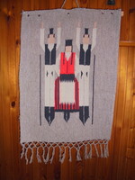 Art deco gyapjú falikép, falidísz, függődísz