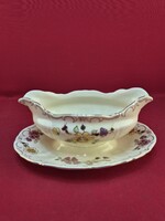 Zsolnay Butterfly Pattern Glazed Sauce Dish