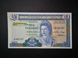 Gibraltár 10 Pounds 1986 UNC