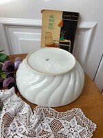Gyönyörű csavart fehér pogácsás  Cseh  porcelán pogácsástál tál pörköltes levesestál nosztalgia
