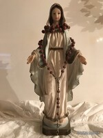 SZŰZ MÁRIA + RÓZSAFÜZÉR - 30 cm - ALKUKÉPES - RÉGI - MŰGYANTA -  30 x 12 x 10 cm - BÁJOS ARC