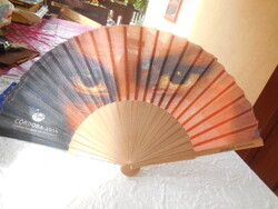 Legyező , spanyol  Cordoba 2016 ,  25,5 cm  / fa- textil /