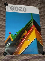 Utazási reklám plakát,Málta,Gozo sziget,hajó,1990-  , - 84cmx60cm -