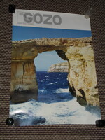 Utazási reklám plakát,Málta,Gozo sziget,tengeri szikla kapu,1990-  , - 84cmx60cm -