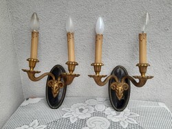 1,-Ft Antik Empír kosfejes full bronz falikarok párban