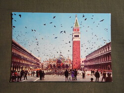 Képeslap,Olaszország,Venezia,Velence,Piazza San Marco,Szent Márk tér,bazilika látkép,részlet,1980-