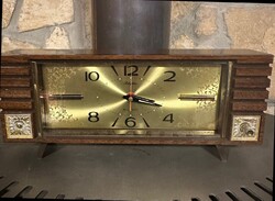 Rhythm 5867 japán asztali óra, mechanikus zenedoboz, felhúzható ébresztő, Bell & Music