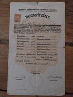 Régi festő segéd bizonyítvány 1928, régi dokumentum, papírrégiség / Dietz Imre