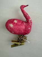 Régi vatta flamingó madár karácsonyfadísz fenyődísz