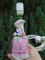 Barokk porcelán asztali lámpatest - működik, tesztelve