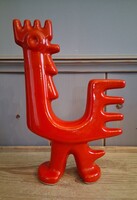 Retro piros kakas - Hungária Iparművész Kerámia