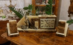 Antik Francia gyönyörű art deco asztalióra! 1920!