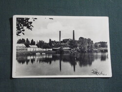 Képeslap,Mezőhegyes,Cukorgyár,tó látkép,részlet,Forte fotó kiadás,1950-