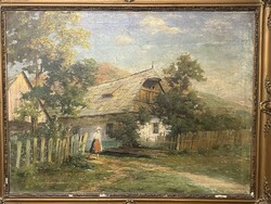 SZONTÁGH TIBOR - Kapuban..60x80cm plusz kerete