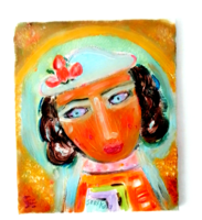 Absztrakt portré/ Serikata akril festménye/