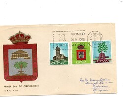 Boríték: Spanyol bélyeggel. FDC.
