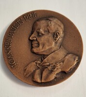 János Pál Pápa Magyarok Nagyasszonyok kápoljájának felszenteléséért kiadott bronz emlékérem 1980