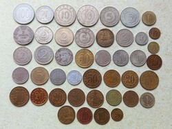Jugoszlávia 44 db Különböző érme 5,10,20,50 Para 1,2,5,10,20,50,100 Dínár 1925-1994