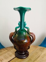 Majolika Pallisy Pottery 1905 Kétfülü Váza