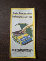 Old calculator card Szent István Chicory Coffee