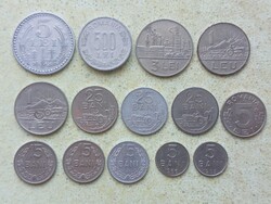 Románia 14 db Különböző Érme 5,15,25 Bani 1,3,5,500 Lej 1960-2000