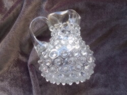 19. szazadi bütykös üveg keresztelő-kancsó-huta üveg