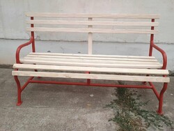 Régi kerti pad csővázas kerti pad antik polgári vas pad