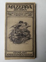 BYRON - MAZEPPA - KOSZTOLÁNYI DEZSŐ FORDÍTÁSA - KNER IZIDOR KIADÁSA, GYOMA 1917