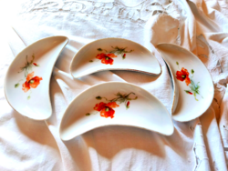 Vintage pipacsos csontos tányér készlet 4 db.