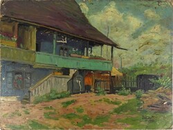 1X190 Pálla Jenő (1883-1958) : "Udvar egy erdélyi városkában" 1930