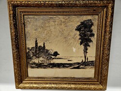 Boross Géza rézkarc