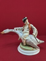 Herendi Female Nude Mirror Figure
