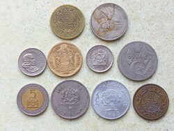 Afrika 10 db Különböző Érme Tunézia Kenya Algéria Marokkó Dél-Afrika