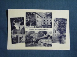 Képeslap,Mosonmagyaróvár,mozaik,Lajta,városi látkép,részlet,1957-