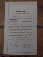 Magy. Kir.posta és távirda hivatali eskü letételéről 1900-ból, régi dokumentum,papírrégiség