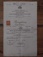 Régi bizonyítvány, női kereskedelmi szaktanfolyam 1931, régi dokumentum,Heisz Edith, papírrégiség